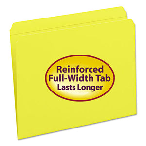 ESSMD12910 - File Folders, Straight Cut, Reinforced Top Tab, Letter, Yellow, 100-box