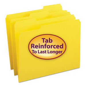 ESSMD12934 - File Folders, 1-3 Cut, Reinforced Top Tab, Letter, Yellow, 100-box