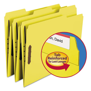 ESSMD12940 - Folders, Two Fasteners, 1-3 Cut Assorted Top Tab, Letter, Yellow, 50-box