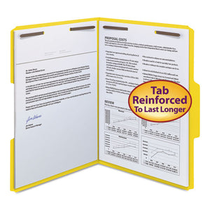 ESSMD12942 - Watershed-cutless Folder, Top Tab, 2 Fasteners, 3-4" Exp., Letter, Yellow, 50-bx
