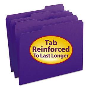 ESSMD13034 - File Folders, 1-3 Cut, Reinforced Top Tab, Letter, Purple, 100-box