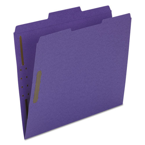 ESSMD13040 - TOP TAB COLORED FASTENER FOLDERS, 1-3 TAB, LETTER, PURPLE, 50-BOX