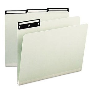 ESSMD13430 - One Inch Expansion Metal Tab Folder, 1-3 Tab, Letter, Gray Green, 25-box