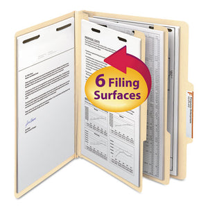 ESSMD14000 - Manila Classification Folders With 2-5 Right Tab, Letter, Six-Section, 10-box
