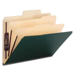 ESSMD14012 - COLORED TOP TAB CLASSIFICATION FOLDERS, 6 SECTIONS, LETTER, DARK GREEN, 10-BX