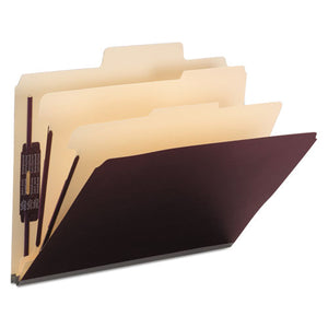 ESSMD14013 - COLORED TOP TAB CLASSIFICATION FOLDERS, 6 SECTIONS, LETTER, MAROON, 10-BX