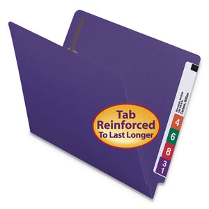 ESSMD25440 - HEAVYWEIGHT END TAB FOLDERS WITH FASTENERS, STRAIGHT CUT, LETTER, PURPLE, 50-BOX