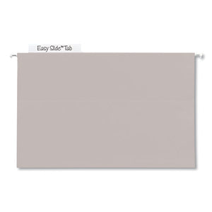 Tuff Extra Capacity Hanging File Folders W- Easy Slide Tab, 4" Expansion, Legal, Steel Gray,18-box