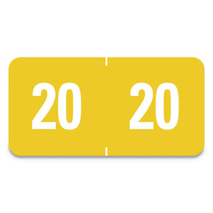 Year 2021 End Tab Folder Labels, 1.5 X 0.75, Yellow-black, 500 Labels-roll
