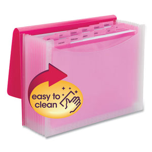 Poly Expanding File, 12 Sections, Letter Size, Pink-clear
