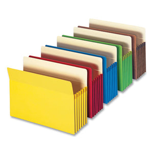 Colored File Pockets, 5.25" Expansion, Letter Size, Assorted, 5-box