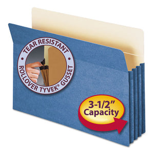 ESSMD74225 - 3 1-2" Exp Colored File Pocket, Straight Tab, Legal, Blue