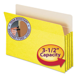 ESSMD74233 - 3 1-2" Exp Colored File Pocket, Straight Tab, Legal, Yellow