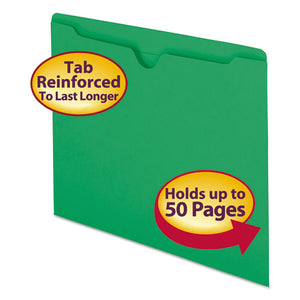 ESSMD75503 - Colored File Jackets W-reinforced 2-Ply Tab, Letter, 11pt, Green, 100-box