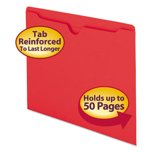 ESSMD75509 - Colored File Jackets W-reinforced 2-Ply Tab, Letter, 11pt, Red, 100-box