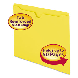 ESSMD75511 - Colored File Jackets W-reinforced 2-Ply Tab, Letter, 11pt, Yellow, 100-box