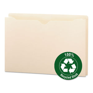 ESSMD75607 - 100% Recycled Top Tab File Jackets, Legal, 2" Exp, Manila, 50-box