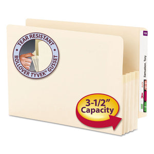 ESSMD76124 - 3 1-2" Exp End Tab File Pocket, Straight Tab, Legal, Manila, 25-bx