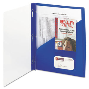 ESSMD86011 - Clear Front Poly Report Cover With Tang Fasteners, 8-1-2 X 11, Blue, 5-pack