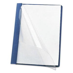 Poly Report Cover, Tang Clip, Letter, 1-2" Capacity, Clear-blue, 25-box
