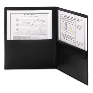 ESSMD87700 - Poly Two-Pocket Folder W-security Pocket, 11 X 8 1-2, Black, 5-pack