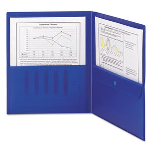 ESSMD87701 - Poly Two-Pocket Folder W-security Pocket, 11 X 8 1-2, Blue, 5-pack