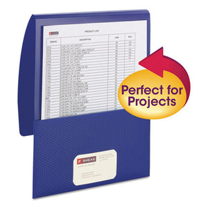 ESSMD87806 - Organized Up Poly Stackit Folders, Letter, 1" Capacity, Dark Blue, 5-pack