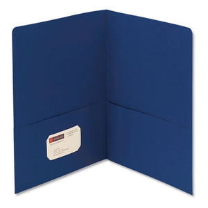 ESSMD87854 - Two-Pocket Folder, Textured Paper, Dark Blue, 25-box