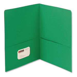 ESSMD87855 - Two-Pocket Folder, Textured Paper, Green, 25-box