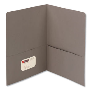 Two-pocket Folder, Embossed Leather Grain Paper, Gray, 25-box