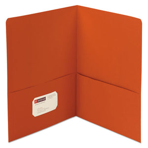 ESSMD87858 - Two-Pocket Folder, Textured Paper, Orange, 25-box