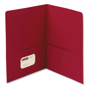 ESSMD87859 - Two-Pocket Folder, Textured Paper, Red, 25-box