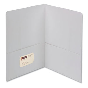 ESSMD87861 - Two-Pocket Folder, Textured Paper, White, 25-box