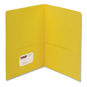 ESSMD87862 - Two-Pocket Folder, Textured Paper, Yellow, 25-box