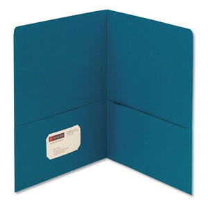 ESSMD87867 - Two-Pocket Folder, Textured Paper, Teal, 25-box