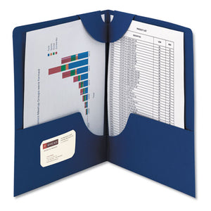 ESSMD87982 - Lockit Two-Pocket Folder, Textured Paper, 11 X 8 1-2, Dk Blue, 25-bx