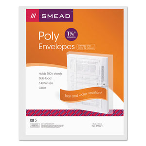 ESSMD89521 - Poly String & Button Booklet Envelope, 11 5-8 X 9 3-4 X 1 1-4, Clear, 5-pack