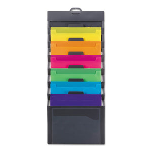 ESSMD92060 - Cascading Wall Organizer, 14 1-4 X 33, Letter, Gray With 6 Bright Color Pockets
