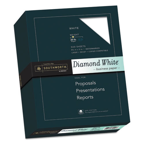 ESSOU3122010 - 25% Cotton Diamond White Business Paper, 20lb, 95 Bright, 8 1-2 X 11, 500 Sheets