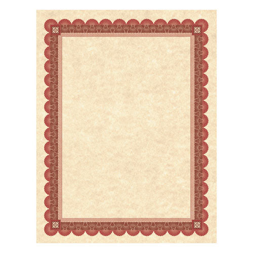 ESSOUCT5R - Parchment Certificates, Copper W-red & Brown Border, 8 1-2 X 11, 25-pack