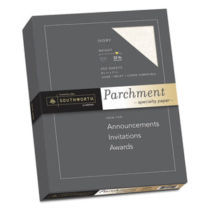 ESSOUJ988C - Parchment Specialty Paper, Ivory, 32lb, 8 1-2 X 11, 250 Sheets