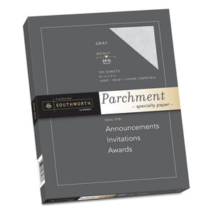 ESSOUP974CK336 - Parchment Specialty Paper, 24lb, 8 1-2 X 11, Gray, 100 Sheets