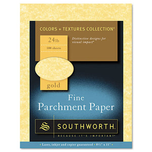 ESSOUP994CK336 - Parchment Specialty Paper, Gold, 24lb, 8 1-2 X 11, 100 Sheets