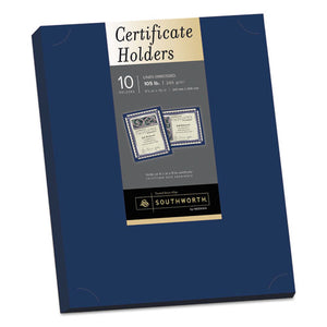 ESSOUPF8 - Certificate Holder, Navy, 105lb Linen Stock, 12 X 9 1-2, 10-pack