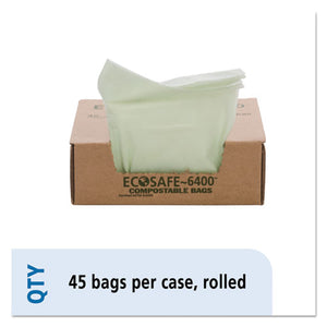 ESSTOE2430E85 - Ecosafe-6400 Compostable Compost Bags, 13gal, .85mil, 24 X 30, Green, 45-box