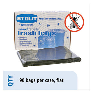 ESSTOP3340K20 - INSECT-REPELLENT TRASH BAGS, 30GAL, 2MIL, 33 X 40, BLACK, 90-BOX