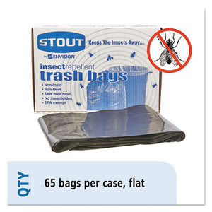 ESSTOP3752K20 - INSECT-REPELLENT TRASH BAGS, 55GAL, 2MIL, 37 X 52, BLACK, 65-BOX