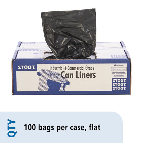 ESSTOT3658B15 - 100% RECYCLED PLASTIC TRASH BAGS, 60GAL, 1.5MIL, 36 X 58, BROWN-BLACK, 100-CT