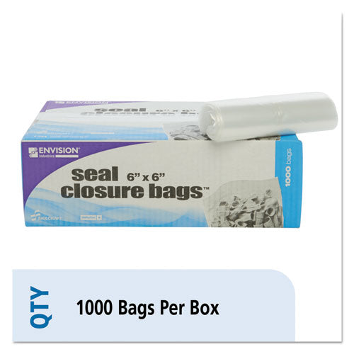 ESSTOZF002C - ZIP-SEAL CLOSURE BAGS, CLEAR, 6 X 6, 1000-CARTON