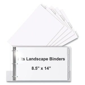 Landscape Orientation Index Dividers, 5-tab, 14 X 8.5, White, 1 Set